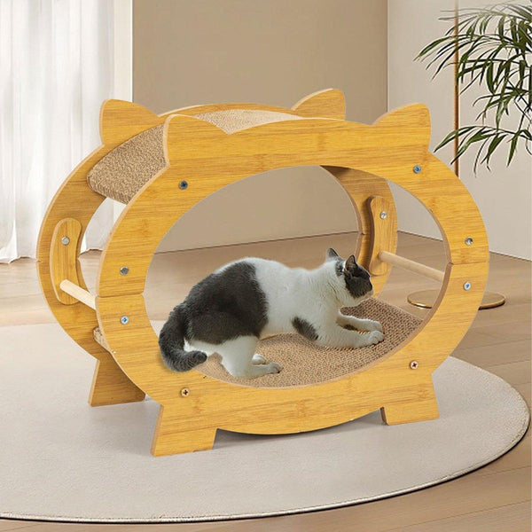 Durable Cat Scratcher Lounge Corrugated Scratching Wood Board Square Furniture & Scratchers