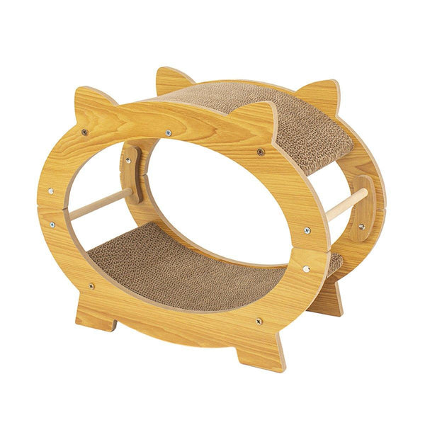 Durable Cat Scratcher Lounge Corrugated Scratching Wood Board Oval Furniture & Scratchers