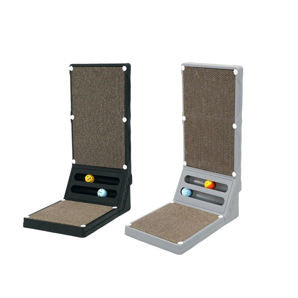 L Shaped Cat Scratching Board Vertical Claw Toy Scratcher For Pet Playtime Grey Furniture & Scratchers