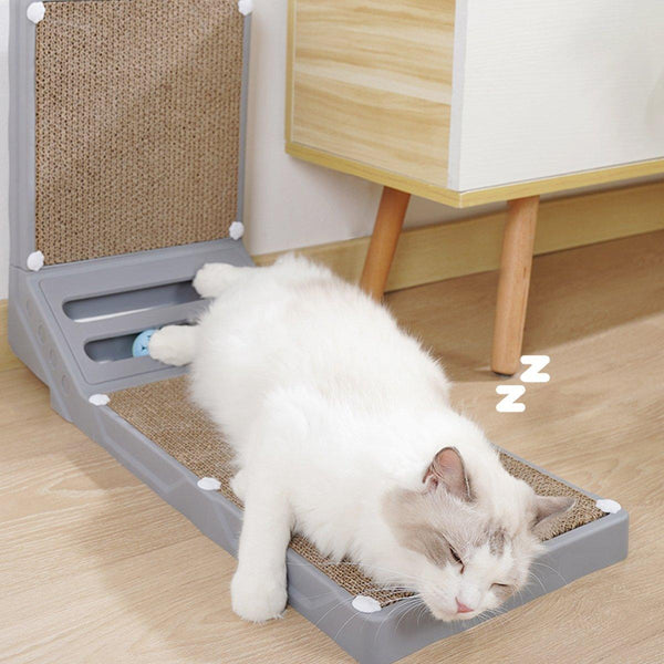 L Shaped Cat Scratching Board Vertical Claw Toy Scratcher For Pet Playtime Grey Furniture & Scratchers