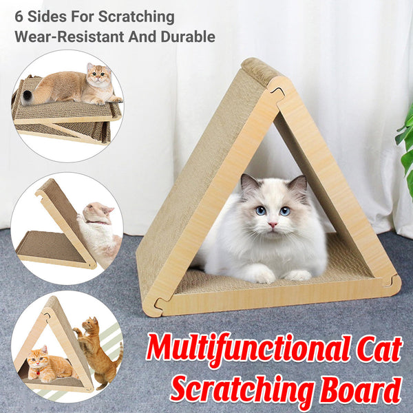 Triangular Cat Scratching Board Corrugated Paper Scratcher Pad Scraper Kitten Furniture & Scratchers