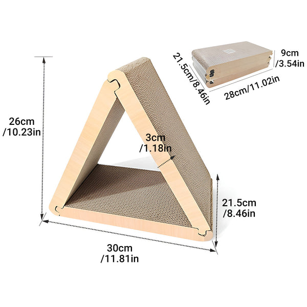 Triangular Cat Scratching Board Corrugated Paper Scratcher Pad Scraper Kitten Furniture & Scratchers