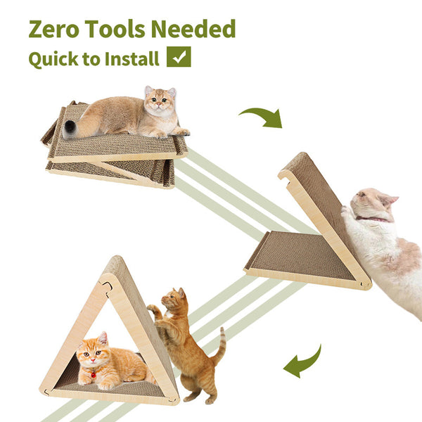 Triangular Cat Scratching Board Corrugated Paper Scratcher Pad Scraper Kitten Furniture & Scratchers
