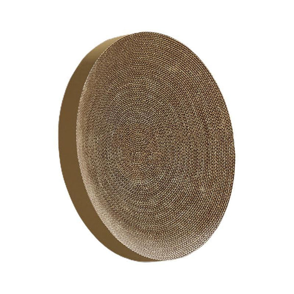 Cat Scratcher Lounge Bed Toy 40Cm Round Foldable Cardboard Pad With Ball Track White Furniture & Scratchers