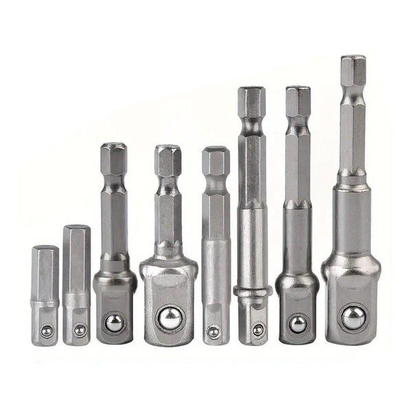 8Pcs Hex Shank Socket Adapter Set 1/4 3/8 1/2 Inch Impact Driver Drill Bits
