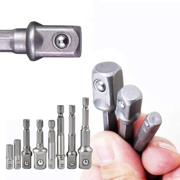 8Pcs Hex Shank Socket Adapter Set 1/4 3/8 1/2 Inch Impact Driver Drill Bits