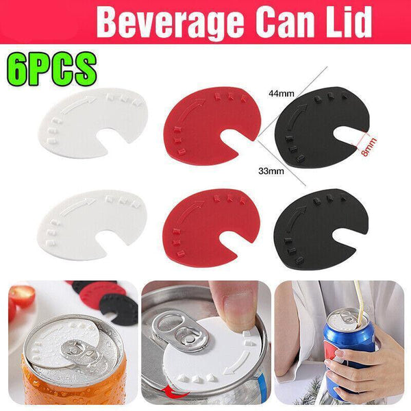 6Pcs Beverage Can Lid Cap Soda Soft Drink Snaps Tops Cover Lock Sealer Protector Other Kitchen Gadgets
