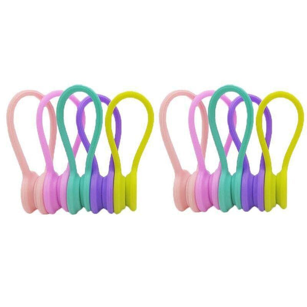 10Pcs Cord Clip Organizer Reusable Cable Winder Holder For Desk And Office Cable Ties & Organisers