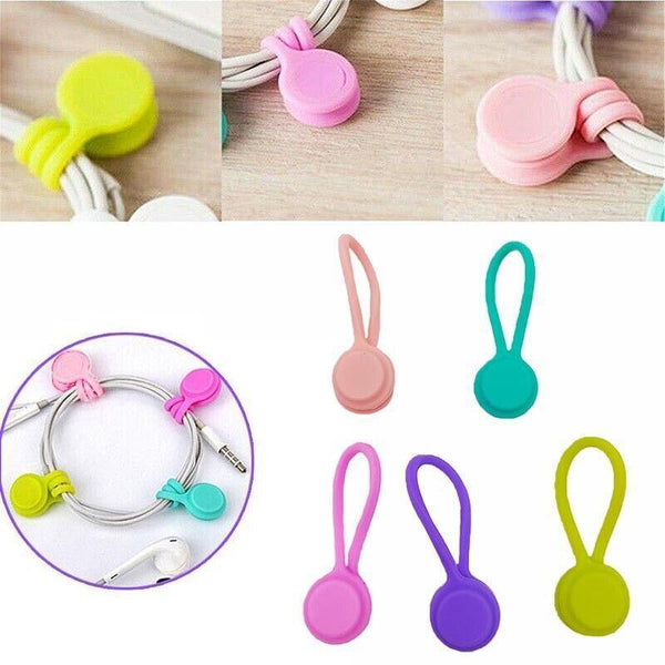 10Pcs Cord Clip Organizer Reusable Cable Winder Holder For Desk And Office Cable Ties & Organisers