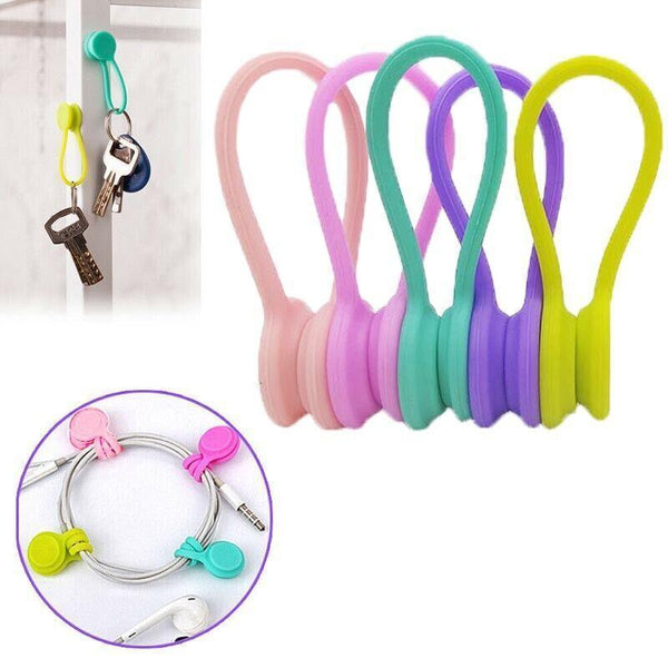 10Pcs Cord Clip Organizer Reusable Cable Winder Holder For Desk And Office Cable Ties & Organisers