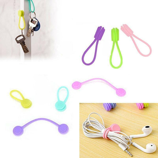 10Pcs Cord Clip Organizer Reusable Cable Winder Holder For Desk And Office Cable Ties & Organisers