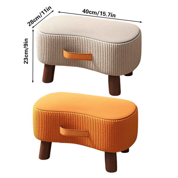Small Stool For Home Simple Shoe Changing Low Seat Wooden Household Use Beige Benches Bar Stools