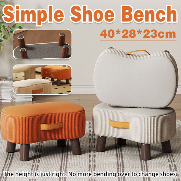 Small Stool For Home Simple Shoe Changing Low Seat Wooden Household Use Orange Benches Bar Stools