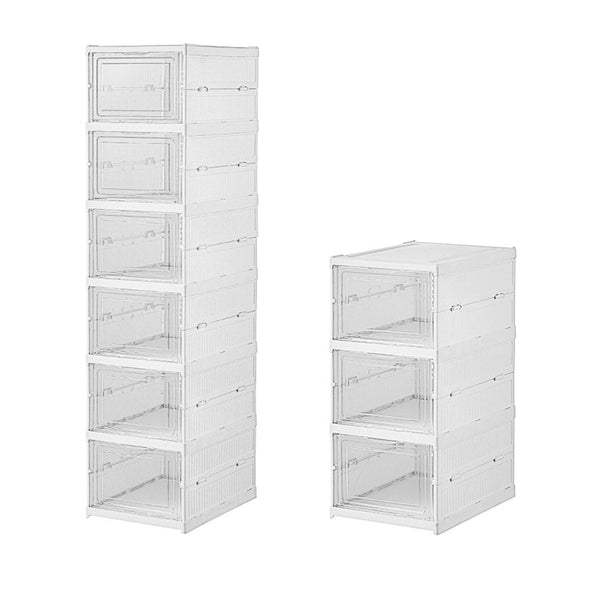 Easy Assemble Shoe Box Foldable Rack 3/6 Layers Storage Transparent Drawers Tier Shoe Racks