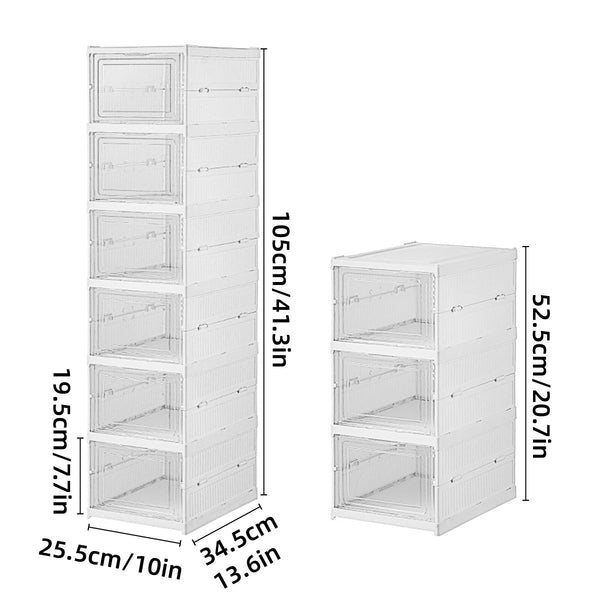 Easy Assemble Shoe Box Foldable Rack 3/6 Layers Storage Transparent Drawers Tier Shoe Racks