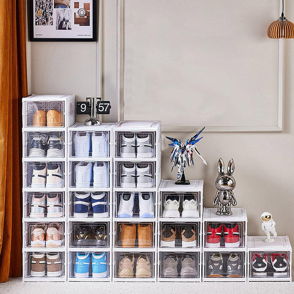Easy Assemble Shoe Box Foldable Rack 3/6 Layers Storage Transparent Drawers Tier Shoe Racks