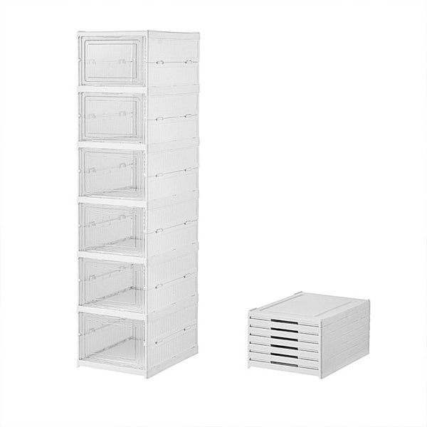 Easy Assemble Shoe Box Foldable Rack 3/6 Layers Storage Transparent Drawers Tier Shoe Racks