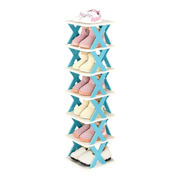 6/7 Tier Shoe Rack Space Saving Small Cabinet Storage Shelf Organizer Orange Layer Shoe Racks