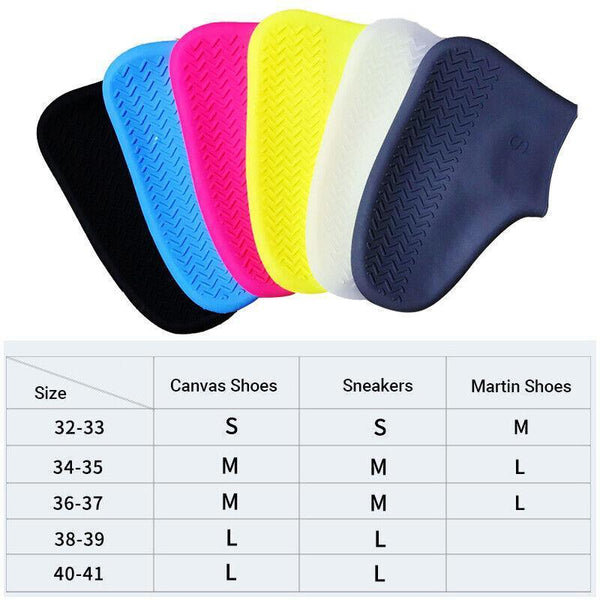 Shoe Cover Waterproof Silicone Non Slip Rain Rubber Foot Boot Overshoe L Size Blue Shoe Covers