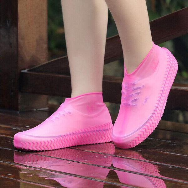 Shoe Cover Waterproof Silicone Non Slip Rain Rubber Foot Boot Overshoe M Size Red Shoe Covers