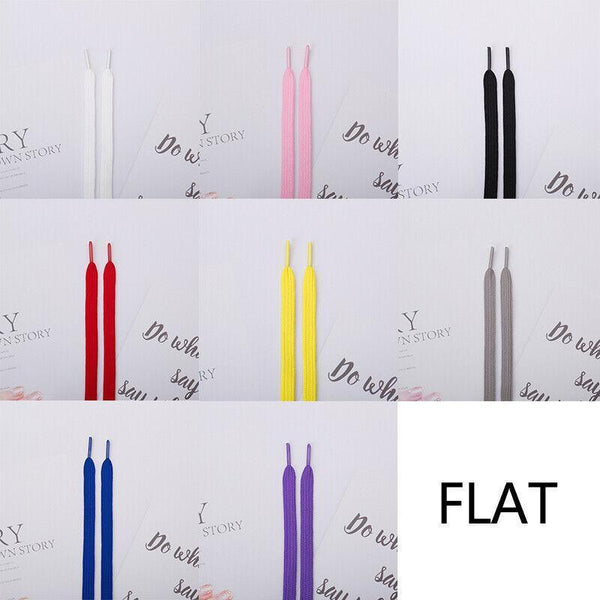 Shoelaces Colorful Coloured Flat Round Oval Bootlace Sneaker Laces Black Shoe Laces