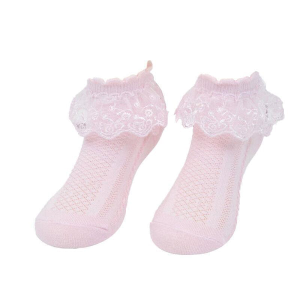 Lace Ruffle Frilly Short For Girls Ankle Length M Size Fits 4 6 Years Blue Socks
