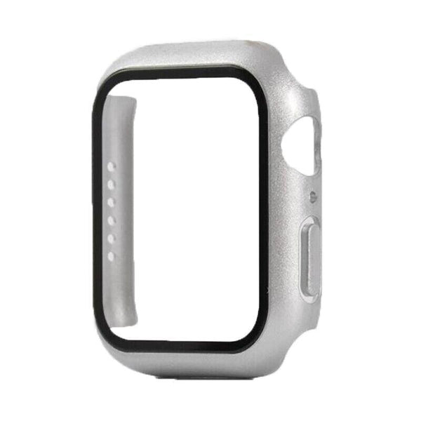 For Apple Watch Iwatch Series 6 5 4 3 2 1 Case Full Glass Cover 38Mm Silver Screen Protectors