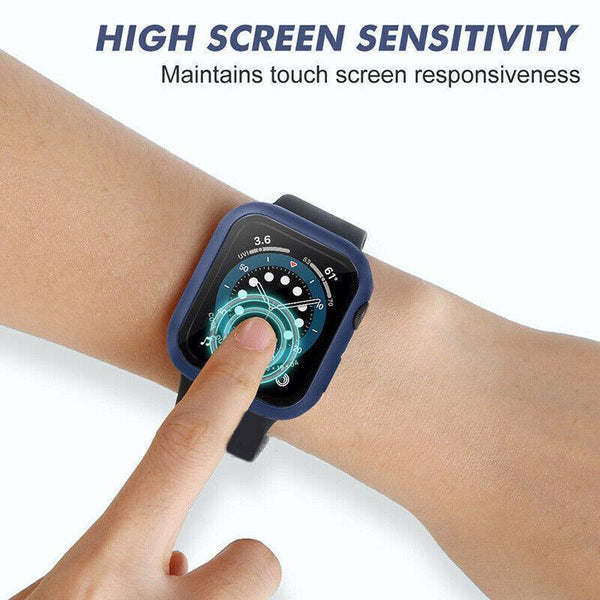 For Apple Watch Iwatch Series 6 5 4 3 2 1 Case Full Glass Cover 38Mm Silver Screen Protectors