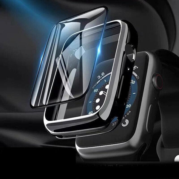 For Apple Watch Iwatch Series 6 5 4 3 2 1 Case Full Glass Cover 38Mm Silver Screen Protectors