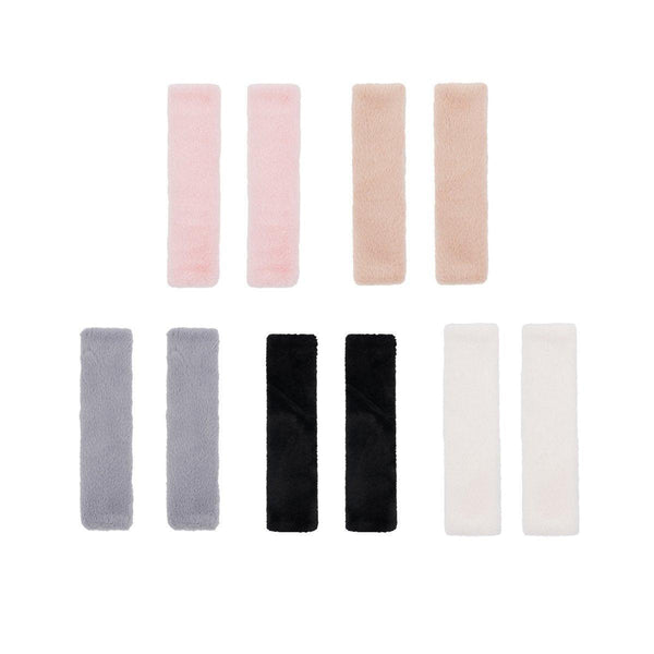 Winter Plush Shoulder Strap Cover Neck Cushion Pad For Comfortable Car Travel 2Pcs Pink Cushion Covers