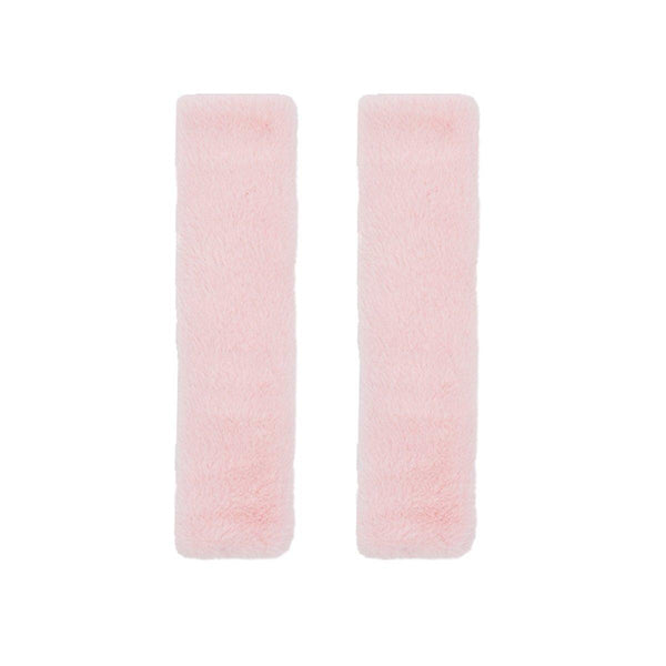 Winter Plush Shoulder Strap Cover Neck Cushion Pad For Comfortable Car Travel 2Pcs Pink Cushion Covers