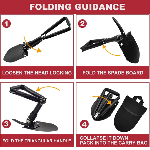 Folding Survival Shovel Outdoor Camping Emergency Tool For Hiking Fishing Rescue Gear Other Emergency Equipment