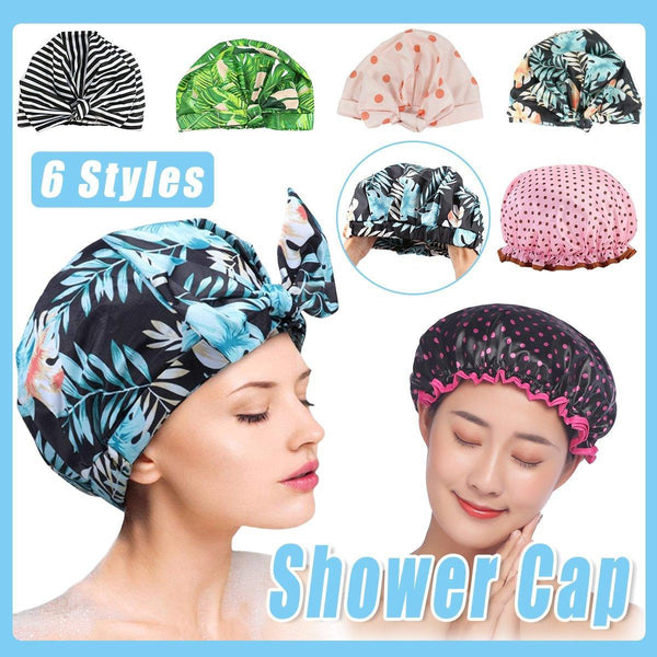 Woman Shower Cap Reusable Long Hair Large Turban Bathroom Waterproof Streak Other Shower & Bath Accessories