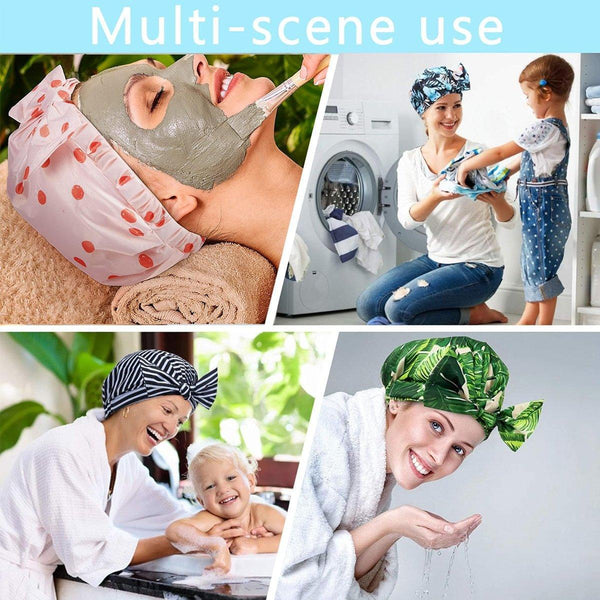 Woman Shower Cap Reusable Long Hair Large Turban Bathroom Waterproof Streak Other Shower & Bath Accessories