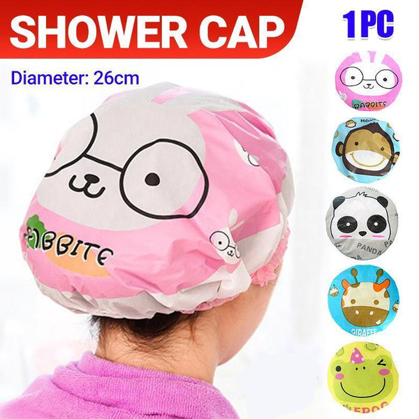 Reusable Women Girls Hair Wrap Waterproof Shower Bath Cap Hat Monkey Hair Accessories