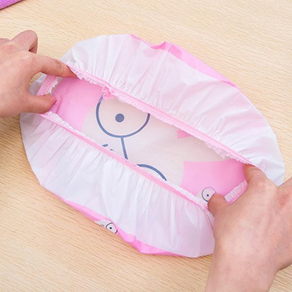 Reusable Women Girls Hair Wrap Waterproof Shower Bath Cap Hat Monkey Hair Accessories