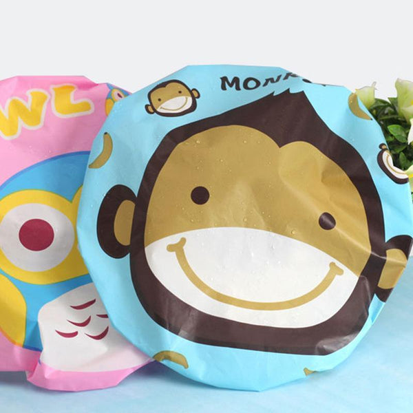 Reusable Women Girls Hair Wrap Waterproof Shower Bath Cap Hat Monkey Hair Accessories
