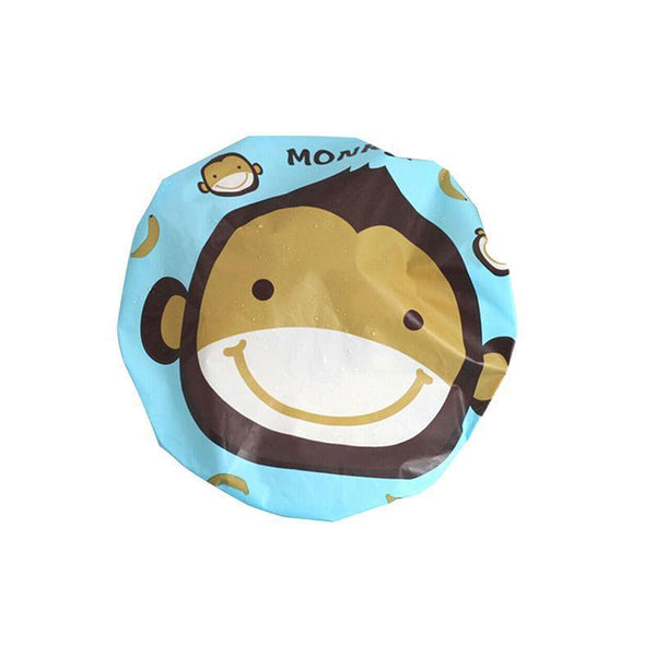 Reusable Women Girls Hair Wrap Waterproof Shower Bath Cap Hat Monkey Hair Accessories