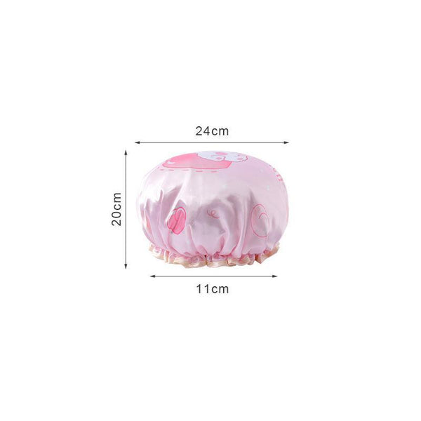Double Layer Lux Shower Cap Bath Hat Hair Care Women Sleep Waterproof Reusable Purple Other Shower & Bath Accessories