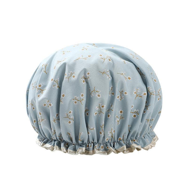 Double Layer Lux Shower Cap Bath Hat Hair Care Women Sleep Waterproof Reusable Purple Other Shower & Bath Accessories