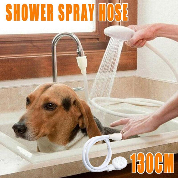 Pet Shower Spray Hose Single Tap Sink Bath Washing Holder Dog Head Attachment Dog Grooming