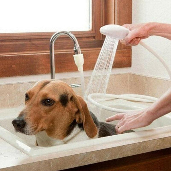 Pet Shower Spray Hose Single Tap Sink Bath Washing Holder Dog Head Attachment Dog Grooming