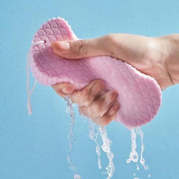 Exfoliating Shower Body Sponge Ultra Soft Bath Scrubber For Gentle Daily Use Pink Bath Brushes & Sponges