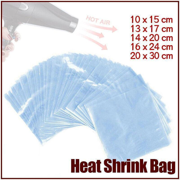 100X Heat Shrink Pvc Bags Wrap Film For Gift Crafts & Soap 16X24cm Shrink Wrap