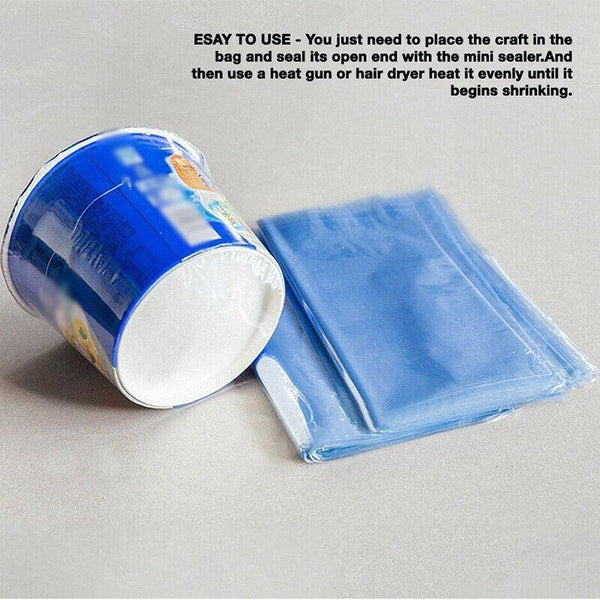 100X Heat Shrink Pvc Bags Wrap Film For Gift Crafts & Soap 16X24cm Shrink Wrap