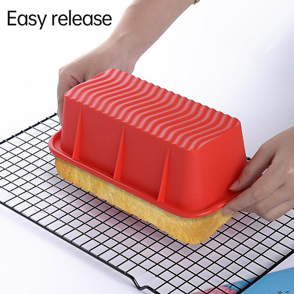 High Temperature Resistant Rectangular Silicone Cake Mold Baking Pan For Kitchen Blue Baking Cups & Cases
