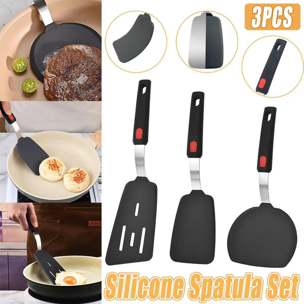 3Pcs Silicone Spatula Kitchenware Cooking Tool Set Spatulas