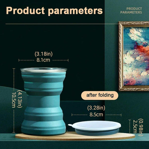 Silicone Folding Travel Mug Portable Retractable Collapsible Outdoor Camping Grey Lake Blue Vacuum Flasks & Mugs