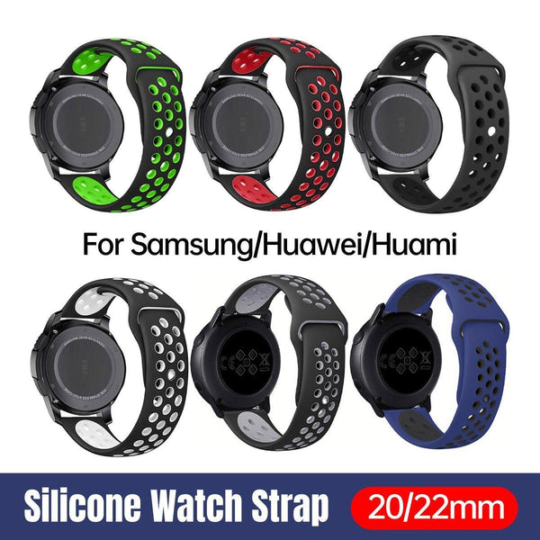 22Mm 20Mm Silicone Sports Watch Band For Samsung Huawei Huami Two Tone Strap 20Mm Blue Watch Bands