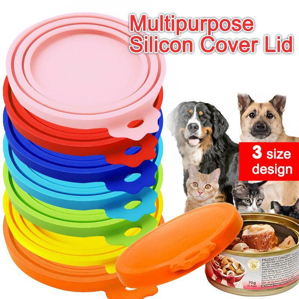 1 X Yellow Silicone Pet Food Can Cover Reusable Lid For Storage Food Storage Containers
